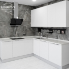 Современная кухня белого цвета в стиле минимализм 2100 х 2200